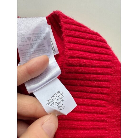 GAP Modern Red Cashsoft Cotton Blend Knit Crew Neck Sweater, Size M - Picture 15 of 16